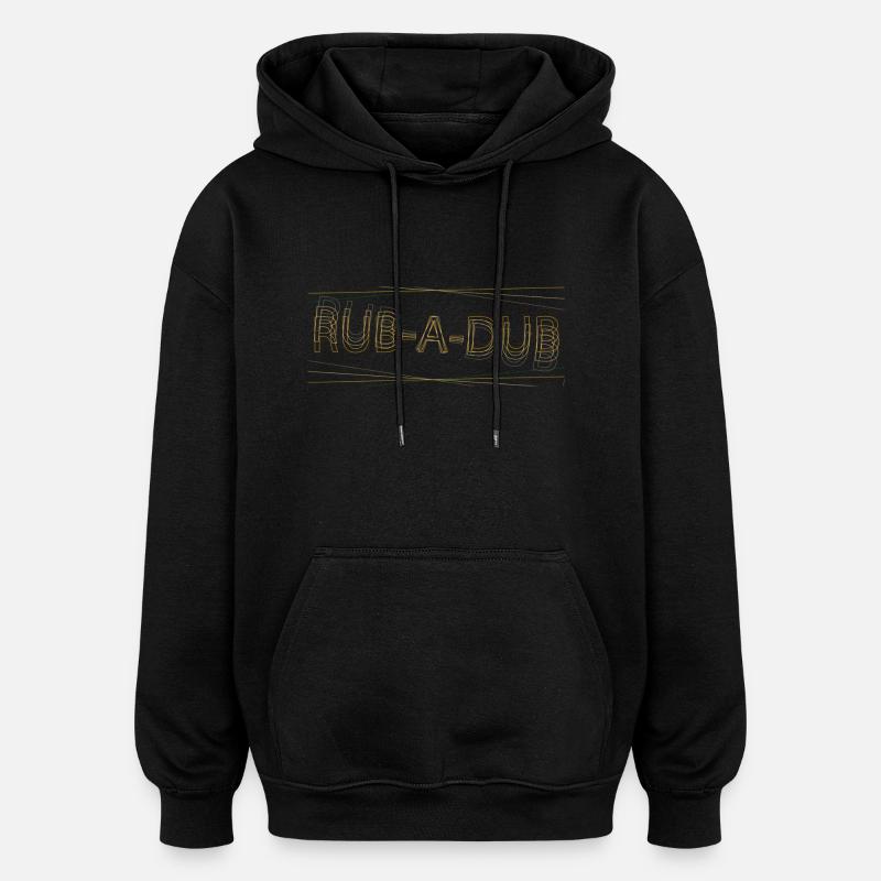rubadub - Sweat à capuche oversize unisexe - noir