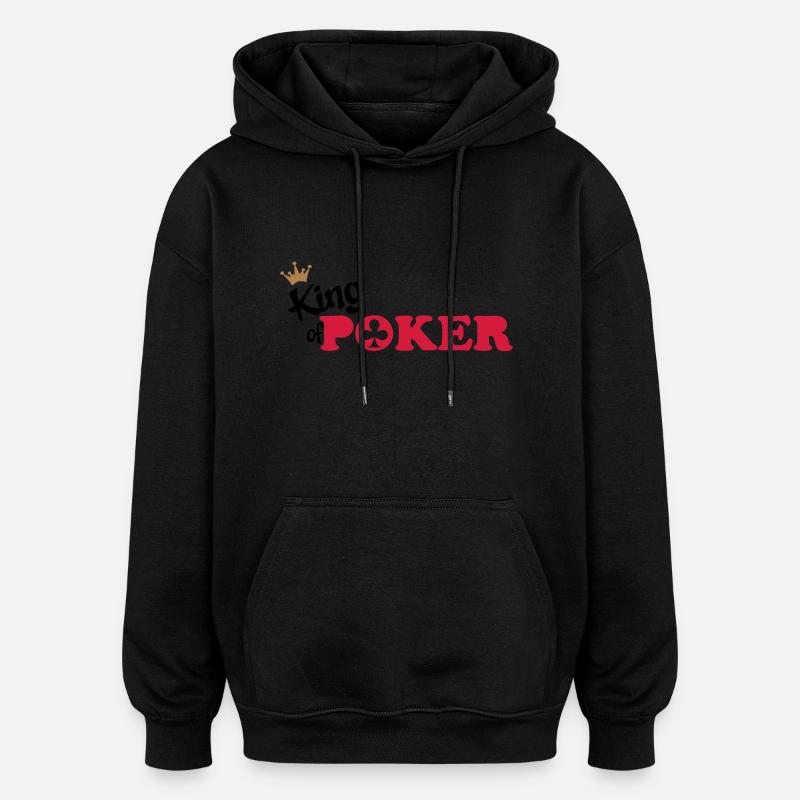 poker - Sweat à capuche oversize unisexe - noir