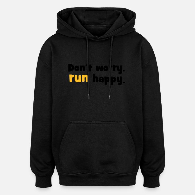 run - Oversized Unisex Hoodie - black