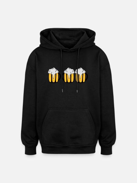 3 Biergläser - Oversized Unisex Hoodie - Schwarz