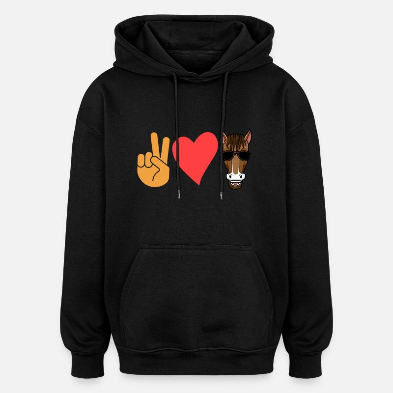 Monter à cheval - Sweat à capuche oversize unisexe - noir