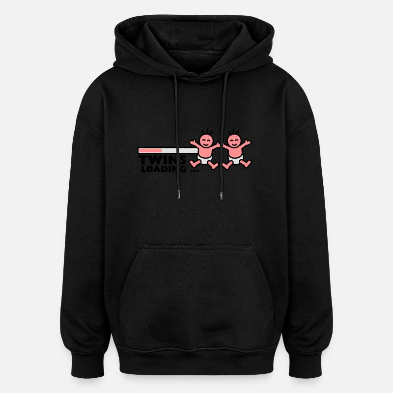 Twins Loading - Oversized Unisex Hoodie - black