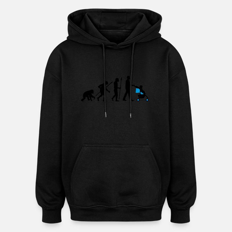 evolution_kinderkarre_032014_mann_b_2c - Oversized Unisex Hoodie - Schwarz