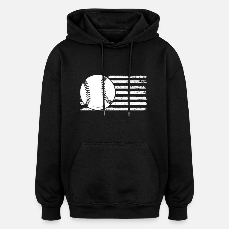 Baseballspieler Baseball - Oversized Unisex Hoodie - Schwarz
