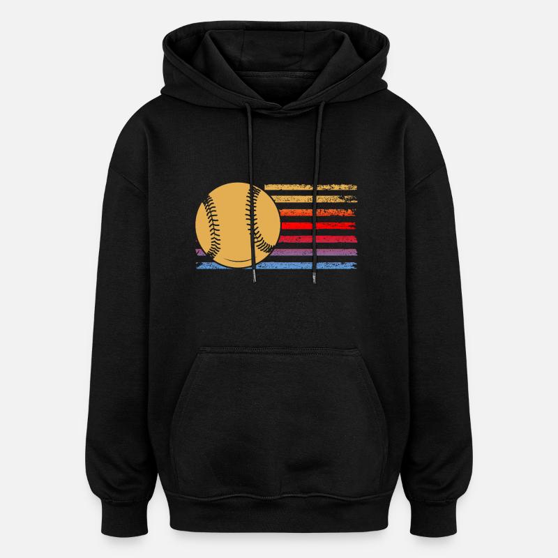 Joueur de baseball Baseball - Sweat à capuche oversize unisexe - noir