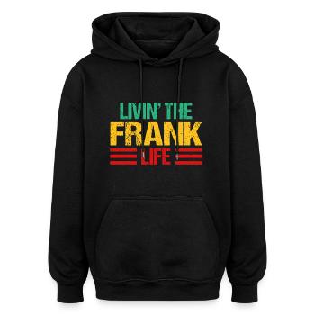 Frank - Oversized Unisex Hoodie - Schwarz - Vorne - Noah (186cm)