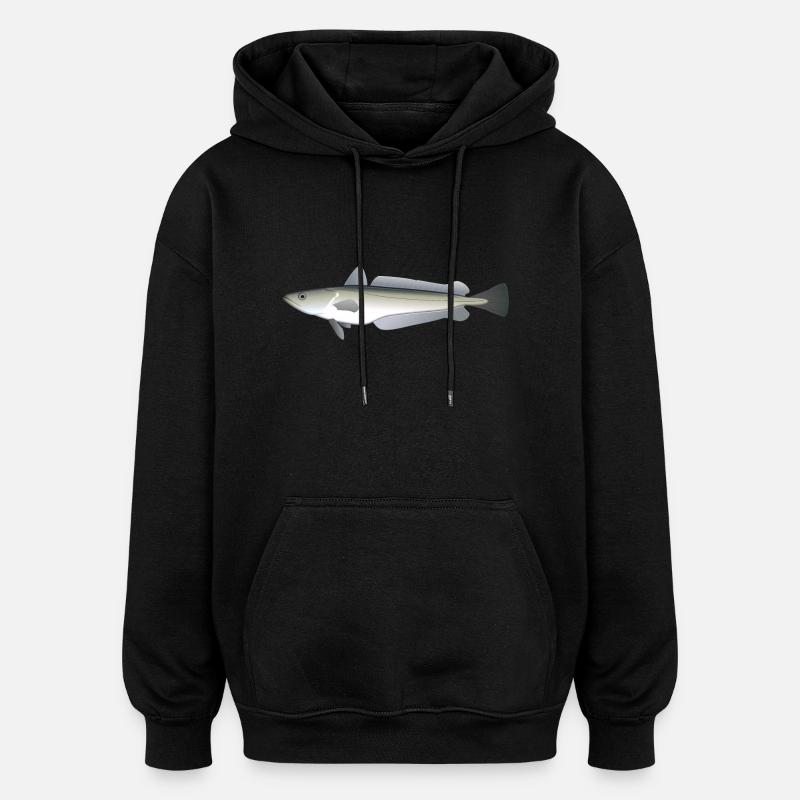 Seehecht_Natur - Oversized Unisex Hoodie - Schwarz