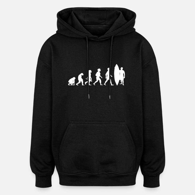 Evolution Surfing Surfers surfboard surfing - Oversized Unisex Hoodie - black
