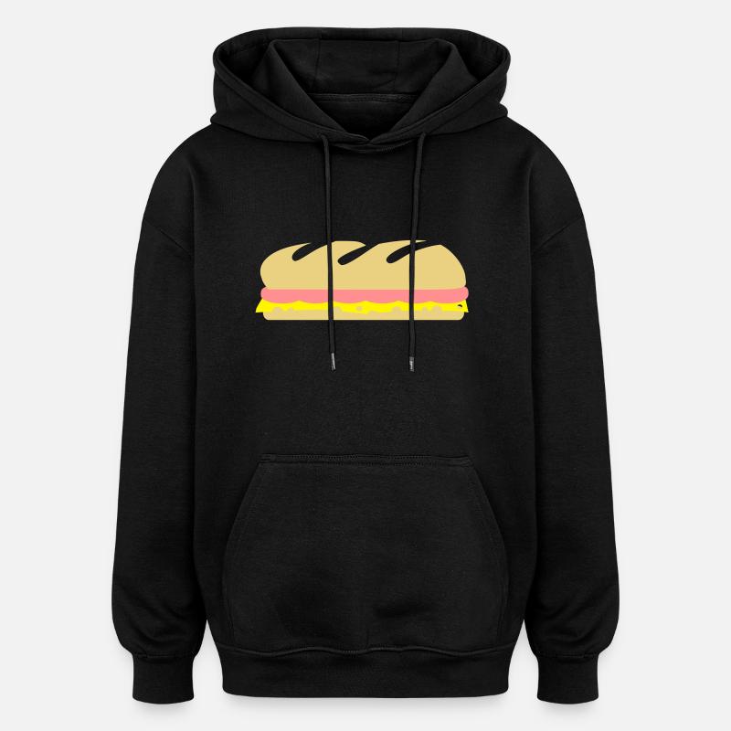 Sandwich - Sweat à capuche oversize unisexe - noir