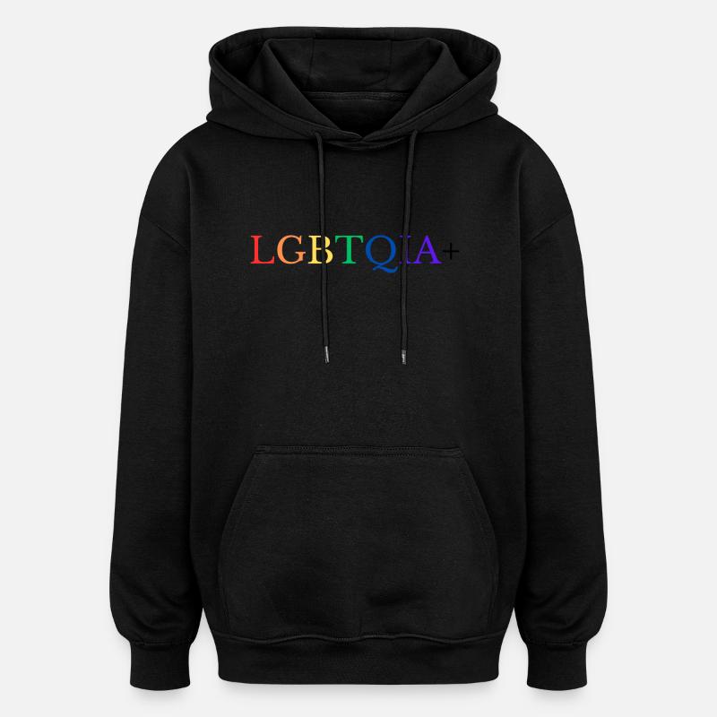 LGBTQIA+ - Sweat à capuche oversize unisexe - noir