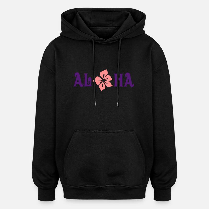 aloha - Sweat à capuche oversize unisexe - noir