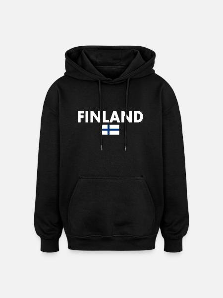 Finland - Oversized Unisex Hoodie - black