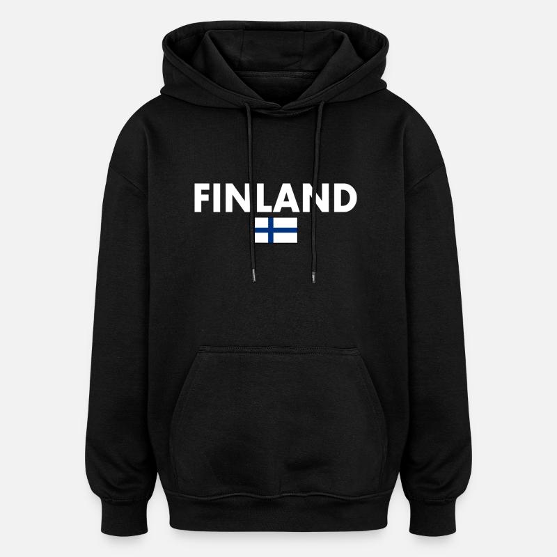 Finland - Sweat à capuche oversize unisexe - noir
