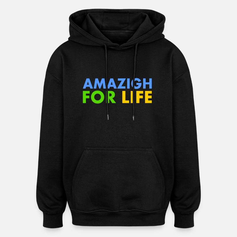 Amazigh for life - Sweat à capuche oversize unisexe - noir