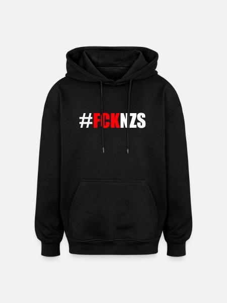 Fck nzs - Oversized Unisex Hoodie - Schwarz