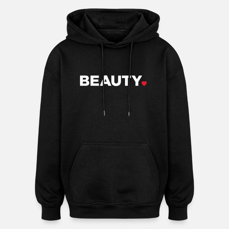 Beauté - Sweat à capuche oversize unisexe - noir