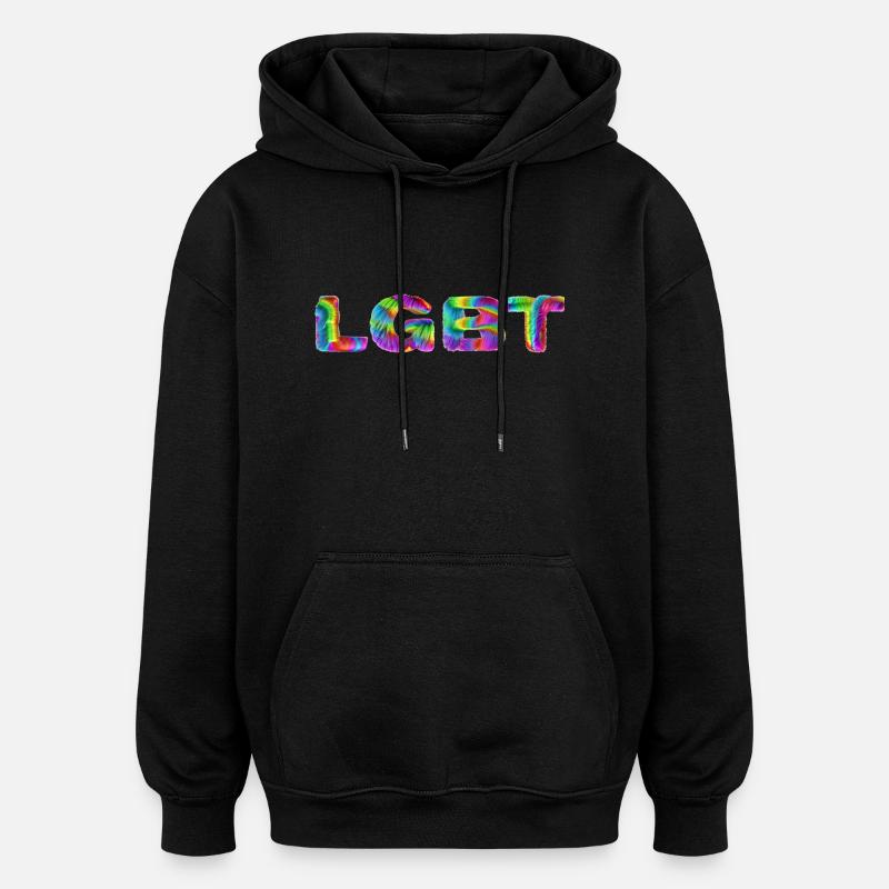 LGBT - Sweat à capuche oversize unisexe - noir