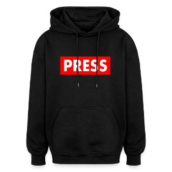 Press - Oversized Unisex Hoodie - Schwarz - Vorne - Noah (186cm)