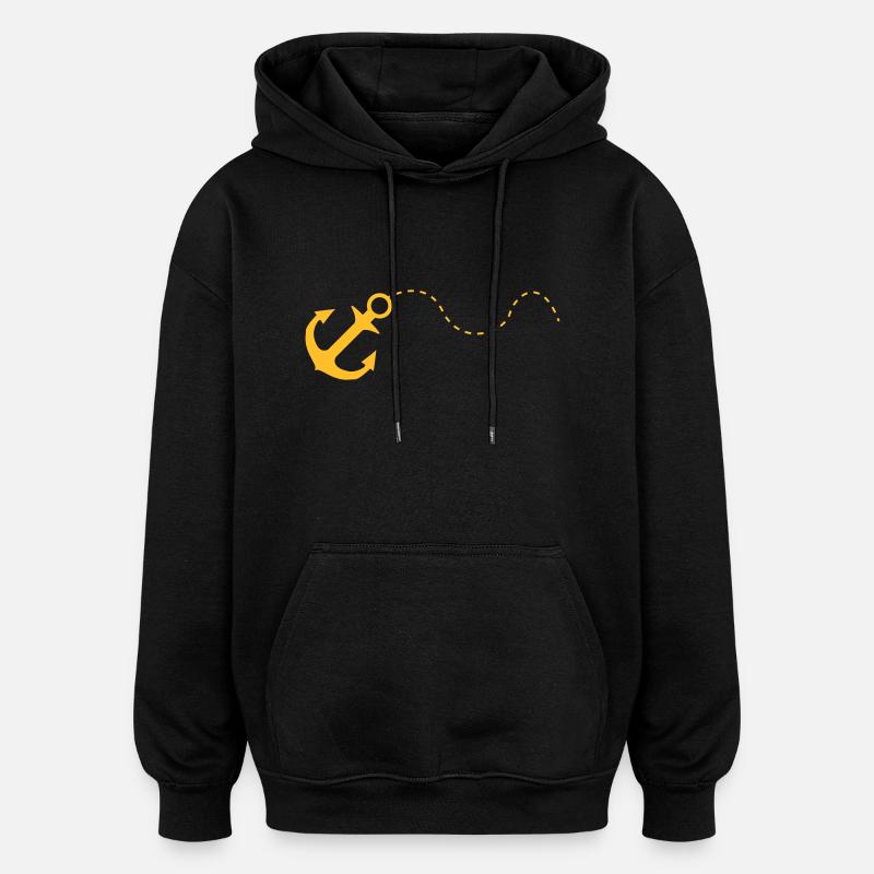 Anker - Sweat à capuche oversize unisexe - noir