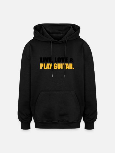 Gitarre - Oversized Unisex Hoodie - Schwarz