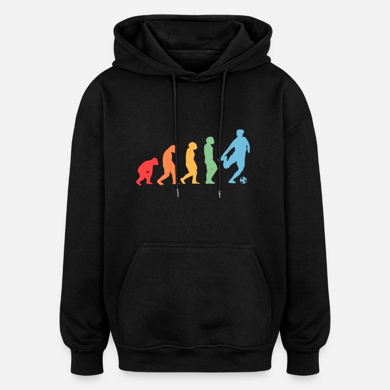 Joueur de football Evolution Soccer - Sweat à capuche oversize unisexe - noir