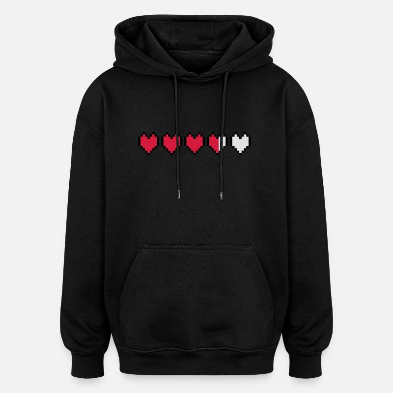 Vie Pixel - Sweat à capuche oversize unisexe - noir