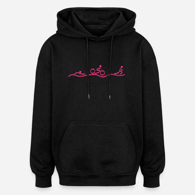 swim_bike_run_plain_2 - Oversized Unisex Hoodie - Schwarz