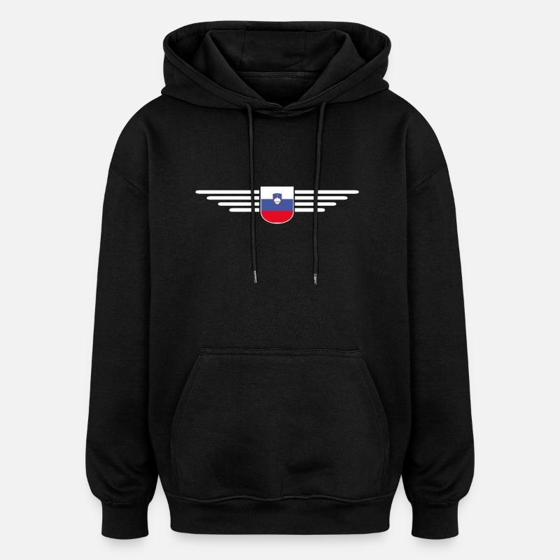 Stylisches Slowenien Design - Oversized Unisex Hoodie - Schwarz
