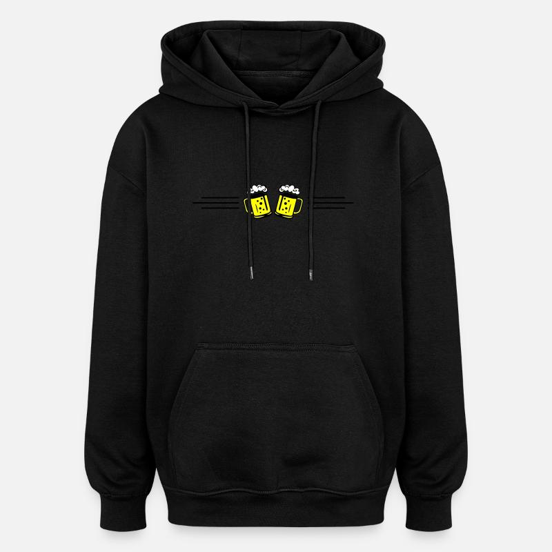 Beer Line Icon - Oversized Unisex Hoodie - black