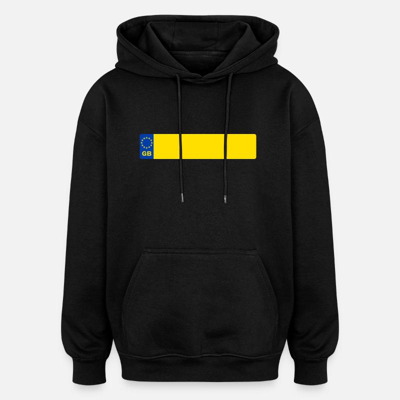 plaque d'immatriculation GB - Sweat à capuche oversize unisexe - noir