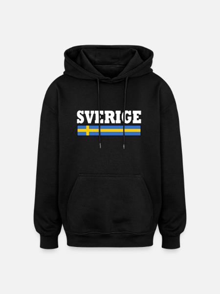 Sweden flag - Oversized Unisex Hoodie - black