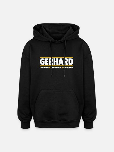 Gerhard - Sweat à capuche oversize unisexe - noir