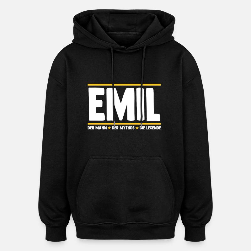 Emil - Sweat à capuche oversize unisexe - noir