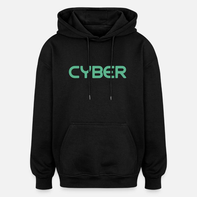 CYBER - Sweat à capuche oversize unisexe - noir