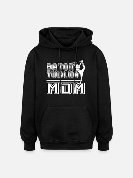 Baton Twirling Baton Twirling Mom - Oversized Unisex Hoodie - black