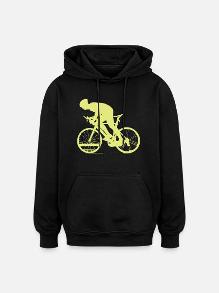 Cycling - Yellow - Oversized Unisex Hoodie - black