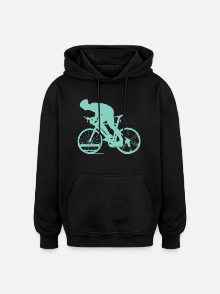 Cycling - Turquoise - Oversized Unisex Hoodie - black