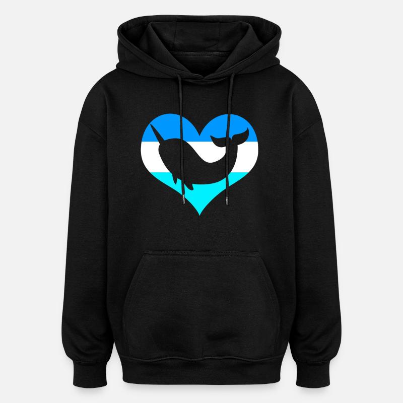 Narval - Sweat à capuche oversize unisexe - noir