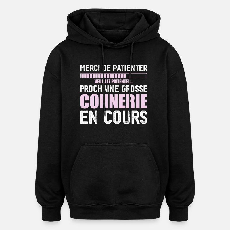 Next funny - Oversized Unisex Hoodie - black