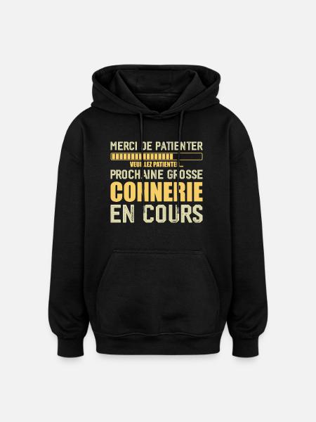 Next funny - Oversized Unisex Hoodie - black