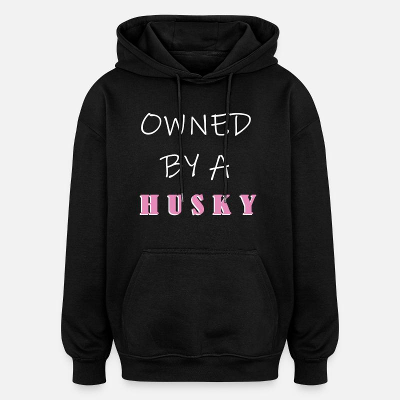 Husky sibérien - Sweat à capuche oversize unisexe - noir