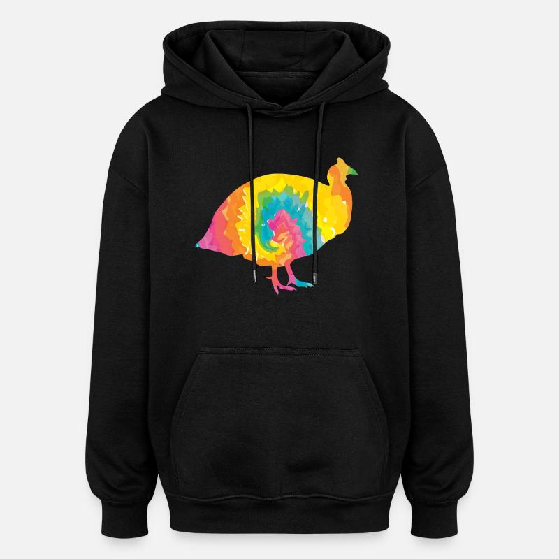 Poules Coq Pintade - Sweat à capuche oversize unisexe - noir