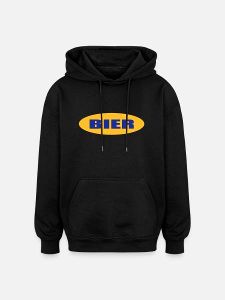 bier - Sweat à capuche oversize unisexe - noir