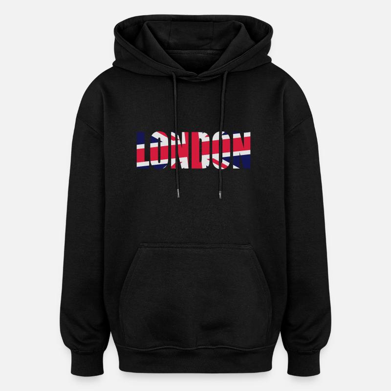 London Union Jack - Oversized Unisex Hoodie - black