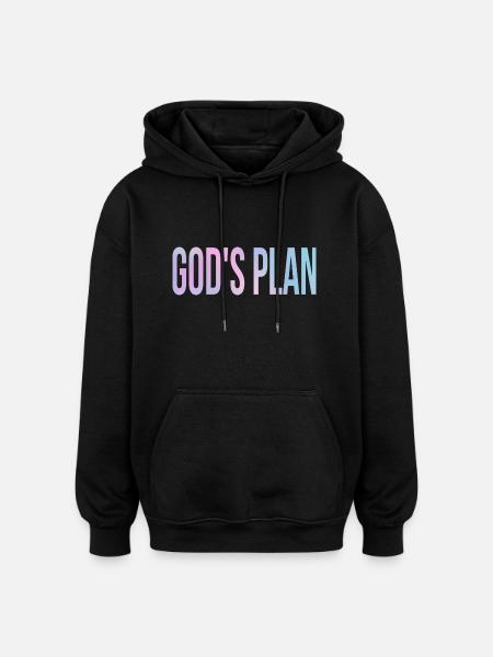 God's Plan - Oversized Unisex Hoodie - black