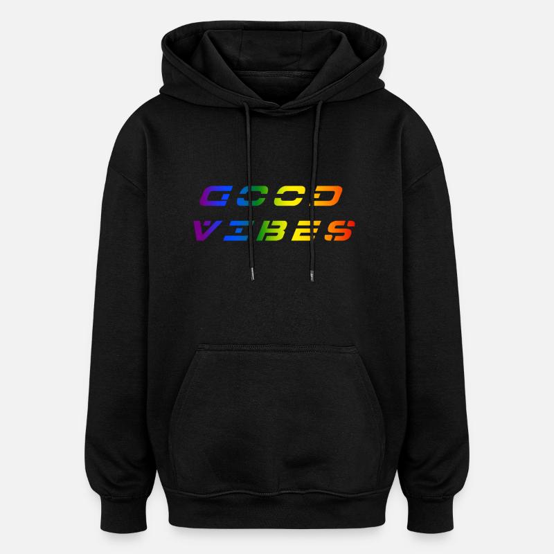 Bonnes vibrations - Sweat à capuche oversize unisexe - noir