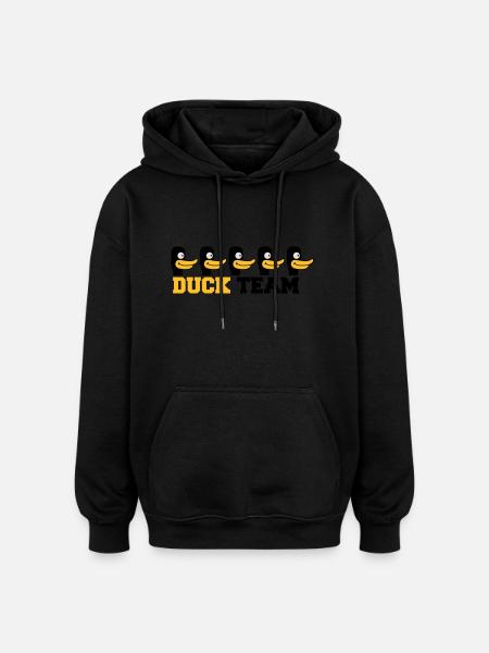 Duck Team - Sweat à capuche oversize unisexe - noir