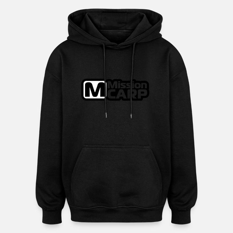 Fishing, carp, fish, mission carp - Oversized Unisex Hoodie - black