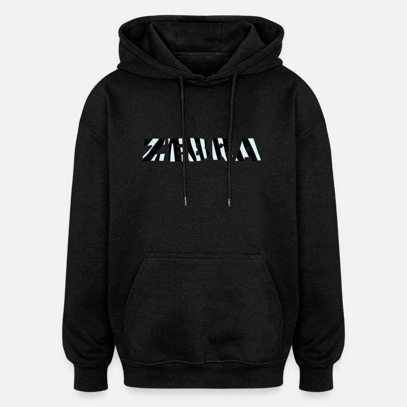 zébre - Sweat à capuche oversize unisexe - noir