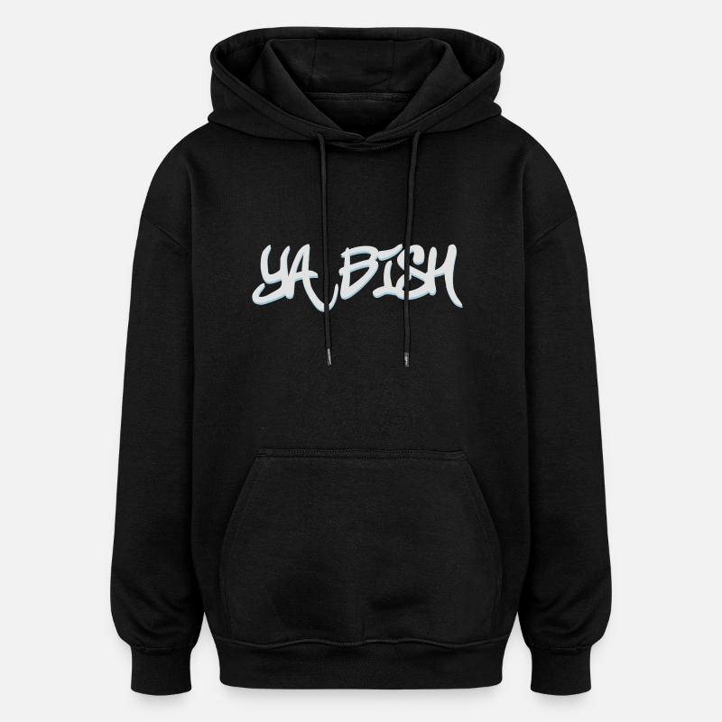 ya bish - Sweat à capuche oversize unisexe - noir